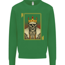 King Playing Card Gothic Skull Poker Kids Sweatshirt Jumper Irish Green