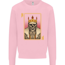 King Playing Card Gothic Skull Poker Kids Sweatshirt Jumper Light Pink
