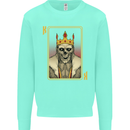 King Playing Card Gothic Skull Poker Kids Sweatshirt Jumper Peppermint