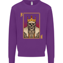 King Playing Card Gothic Skull Poker Kids Sweatshirt Jumper Purple