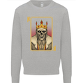 King Playing Card Gothic Skull Poker Kids Sweatshirt Jumper Sports Grey