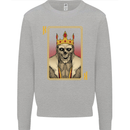 King Playing Card Gothic Skull Poker Kids Sweatshirt Jumper Sports Grey