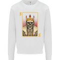 King Playing Card Gothic Skull Poker Kids Sweatshirt Jumper White