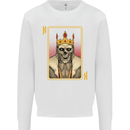 King Playing Card Gothic Skull Poker Kids Sweatshirt Jumper White