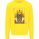 King Playing Card Gothic Skull Poker Kids Sweatshirt Jumper Yellow