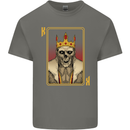 King Playing Card Gothic Skull Poker Kids T-Shirt Childrens Charcoal