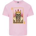 King Playing Card Gothic Skull Poker Kids T-Shirt Childrens Light Pink