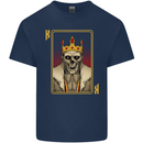 King Playing Card Gothic Skull Poker Kids T-Shirt Childrens Navy Blue