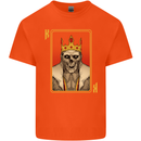 King Playing Card Gothic Skull Poker Kids T-Shirt Childrens Orange