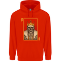 King Playing Card Gothic Skull Poker Mens 80% Cotton Hoodie Bright Red