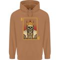 King Playing Card Gothic Skull Poker Mens 80% Cotton Hoodie Caramel Latte