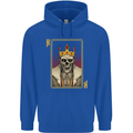 King Playing Card Gothic Skull Poker Mens 80% Cotton Hoodie Royal Blue