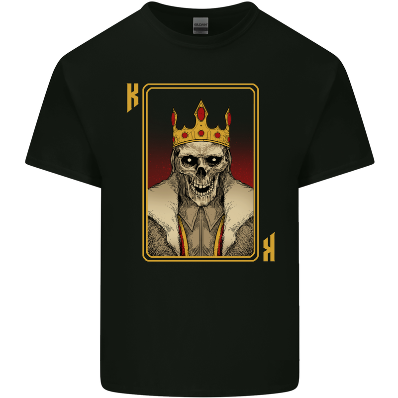 King Playing Card Gothic Skull Poker Mens Cotton T-Shirt Tee Top Black