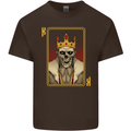 King Playing Card Gothic Skull Poker Mens Cotton T-Shirt Tee Top Dark Chocolate