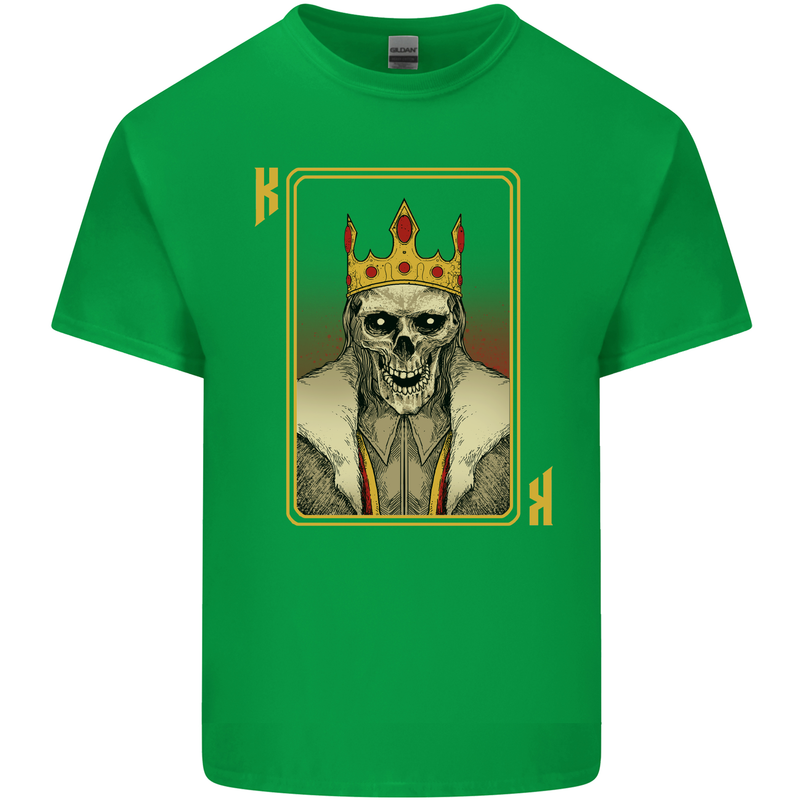 King Playing Card Gothic Skull Poker Mens Cotton T-Shirt Tee Top Irish Green