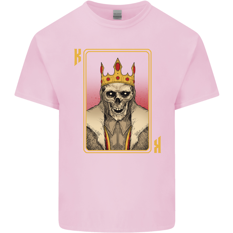 King Playing Card Gothic Skull Poker Mens Cotton T-Shirt Tee Top Light Pink