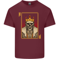 King Playing Card Gothic Skull Poker Mens Cotton T-Shirt Tee Top Maroon