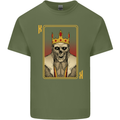 King Playing Card Gothic Skull Poker Mens Cotton T-Shirt Tee Top Military Green