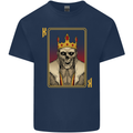 King Playing Card Gothic Skull Poker Mens Cotton T-Shirt Tee Top Navy Blue