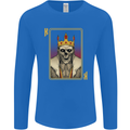 King Playing Card Gothic Skull Poker Mens Long Sleeve T-Shirt Royal Blue