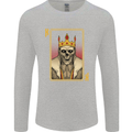 King Playing Card Gothic Skull Poker Mens Long Sleeve T-Shirt Sports Grey