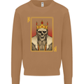 King Playing Card Gothic Skull Poker Mens Sweatshirt Jumper Caramel Latte