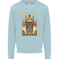 King Playing Card Gothic Skull Poker Mens Sweatshirt Jumper Light Blue