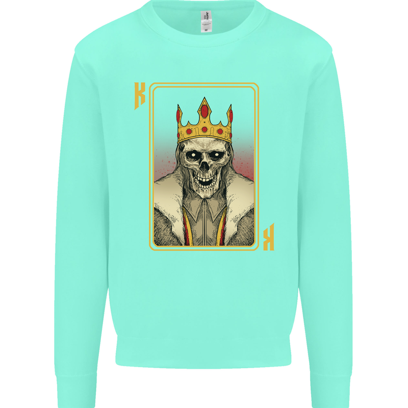 King Playing Card Gothic Skull Poker Mens Sweatshirt Jumper Peppermint