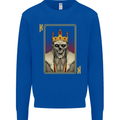 King Playing Card Gothic Skull Poker Mens Sweatshirt Jumper Royal Blue