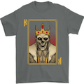 King Playing Card Gothic Skull Poker Mens T-Shirt Cotton Gildan Charcoal