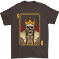 King Playing Card Gothic Skull Poker Mens T-Shirt Cotton Gildan Dark Chocolate