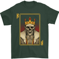 King Playing Card Gothic Skull Poker Mens T-Shirt Cotton Gildan Forest Green