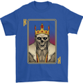 King Playing Card Gothic Skull Poker Mens T-Shirt Cotton Gildan Royal Blue