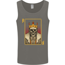 King Playing Card Gothic Skull Poker Mens Vest Tank Top Charcoal