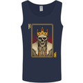 King Playing Card Gothic Skull Poker Mens Vest Tank Top Navy Blue
