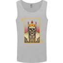 King Playing Card Gothic Skull Poker Mens Vest Tank Top Sports Grey