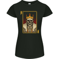 King Playing Card Gothic Skull Poker Womens Petite Cut T-Shirt Black