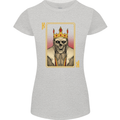 King Playing Card Gothic Skull Poker Womens Petite Cut T-Shirt Sports Grey