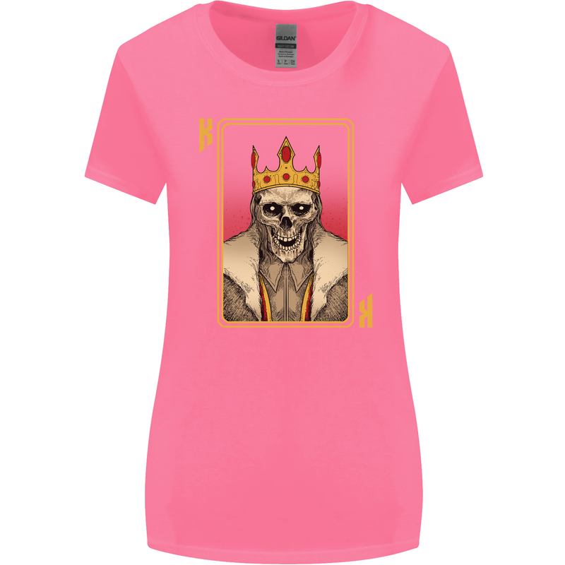 King Playing Card Gothic Skull Poker Womens Wider Cut T-Shirt Azalea