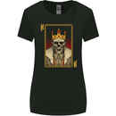 King Playing Card Gothic Skull Poker Womens Wider Cut T-Shirt Black