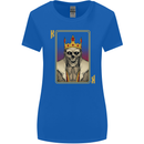 King Playing Card Gothic Skull Poker Womens Wider Cut T-Shirt Royal Blue