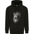 King Skull Gothic Biker Tattoo Tribal Childrens Kids Hoodie Black