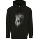 King Skull Gothic Biker Tattoo Tribal Mens Hoodie Black