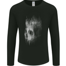 King Skull Gothic Biker Tattoo Tribal Mens Long Sleeve T-Shirt Black