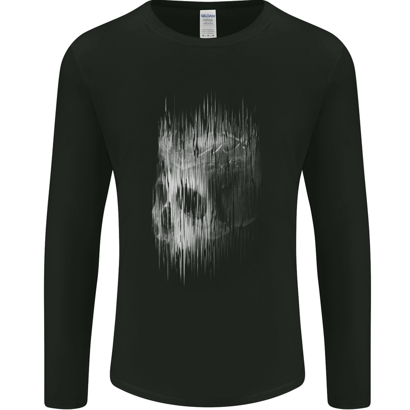 King Skull Gothic Biker Tattoo Tribal Mens Long Sleeve T-Shirt Black