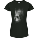 King Skull Gothic Biker Tattoo Tribal Womens Petite Cut T-Shirt Black