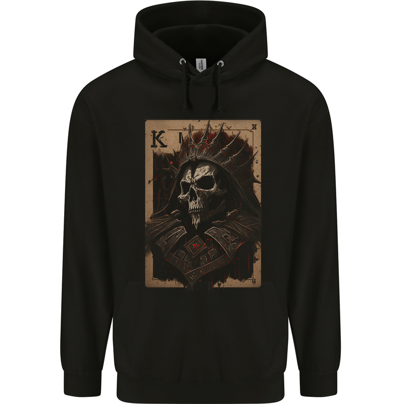 King of Cards Skull King Gothic Playing Childrens Kids Hoodie Black