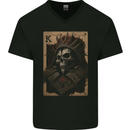 King of Cards Skull King Gothic Playing Mens V-Neck Cotton T-Shirt Black