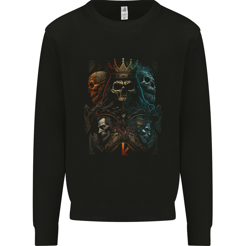 King of Kings Gothic Skull Heavy Metal Rock Kids Sweatshirt Jumper Black