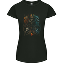 King of Kings Gothic Skull Heavy Metal Rock Womens Petite Cut T-Shirt Black